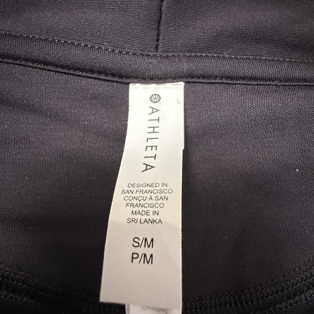 Athleta Modal Full Length Robe Black S/M Open Front Soft Pockets Lightweight - Picture 4 of 9